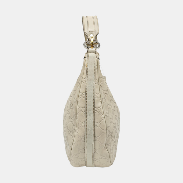 Monogram Leather Top Handle Bag Beige