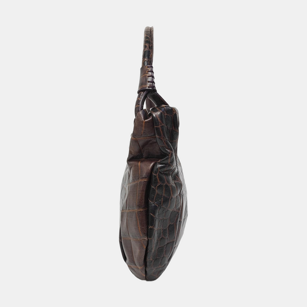 Calfskin Top Handle Bag Brown