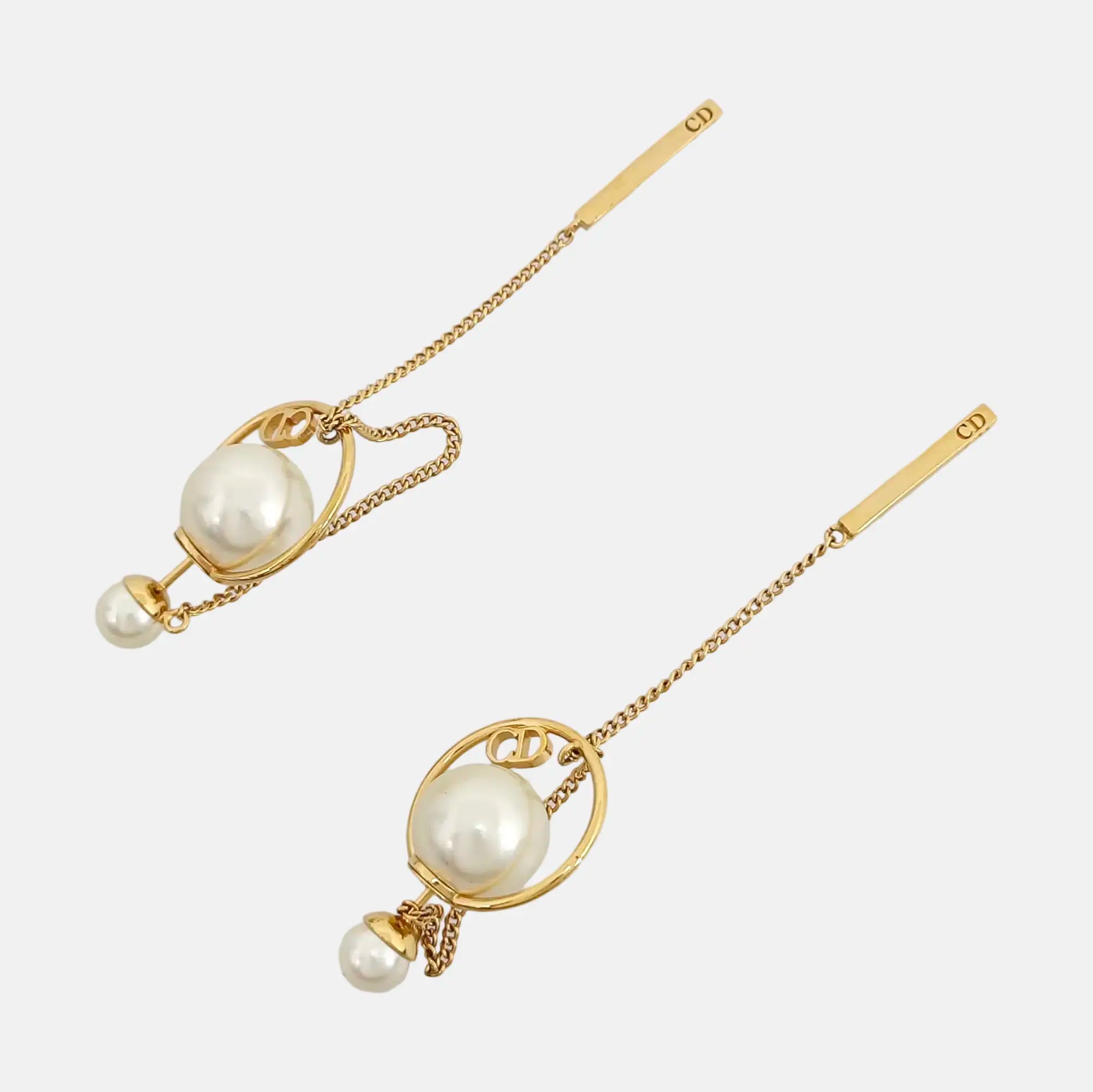 Dior Tribales Brass White Earrings