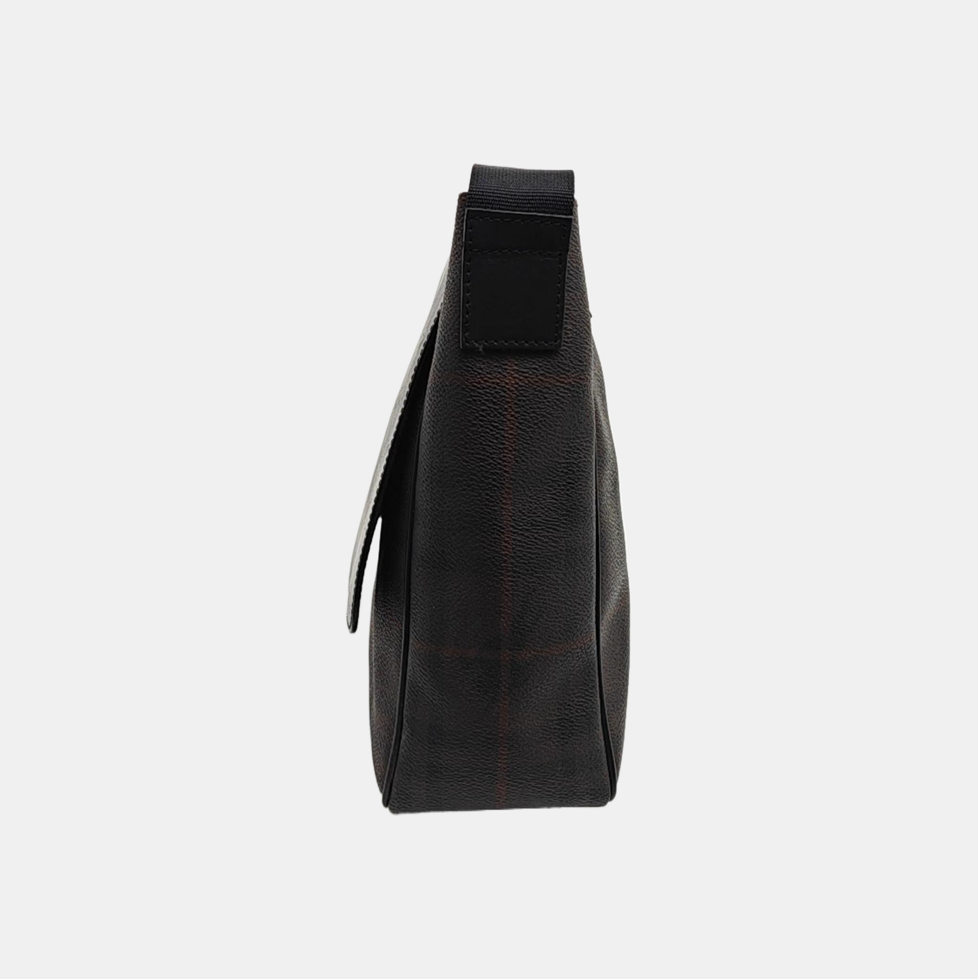 Coated Canvas Shoulder Bag Brown