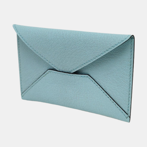 Envelope Chèvre Mysore Blue Card Holder