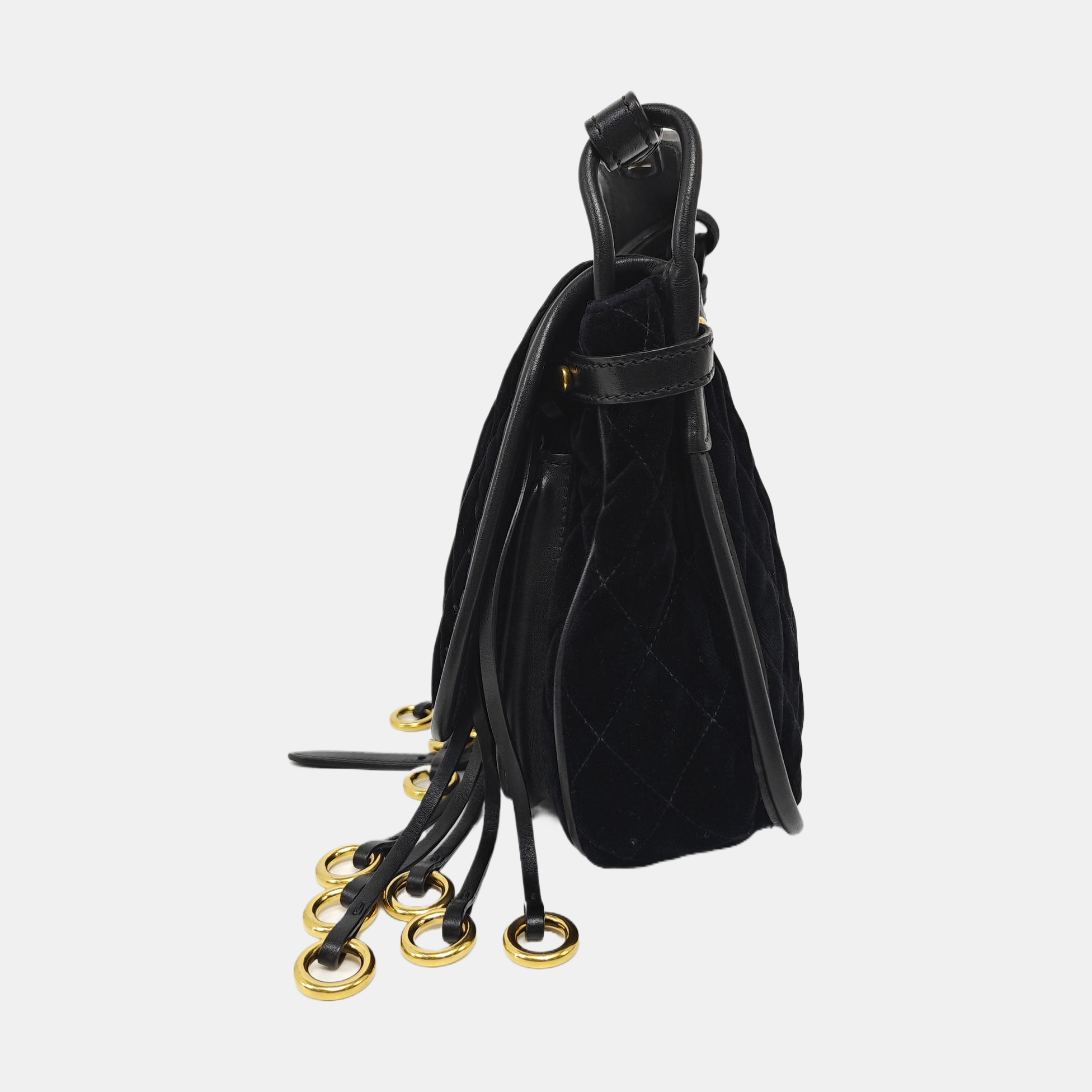 Belt Bag Quilted Velvet Black
