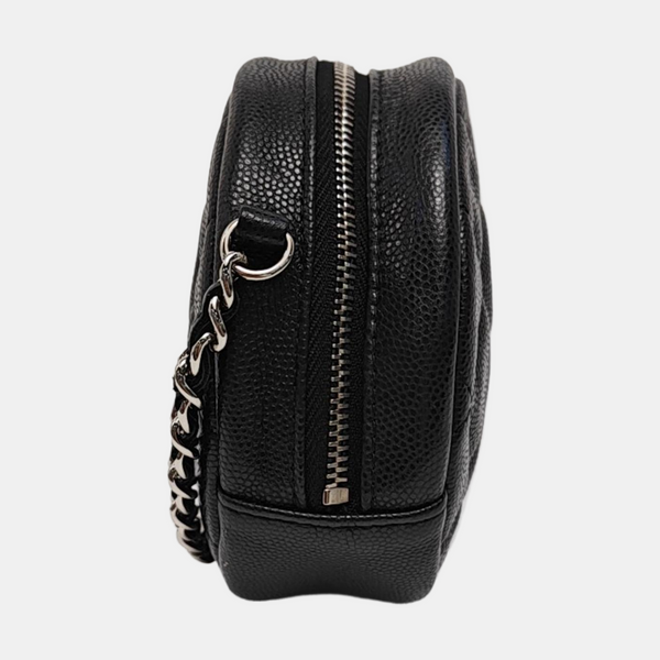 ROUND Quilted Grained Calfskin Black
