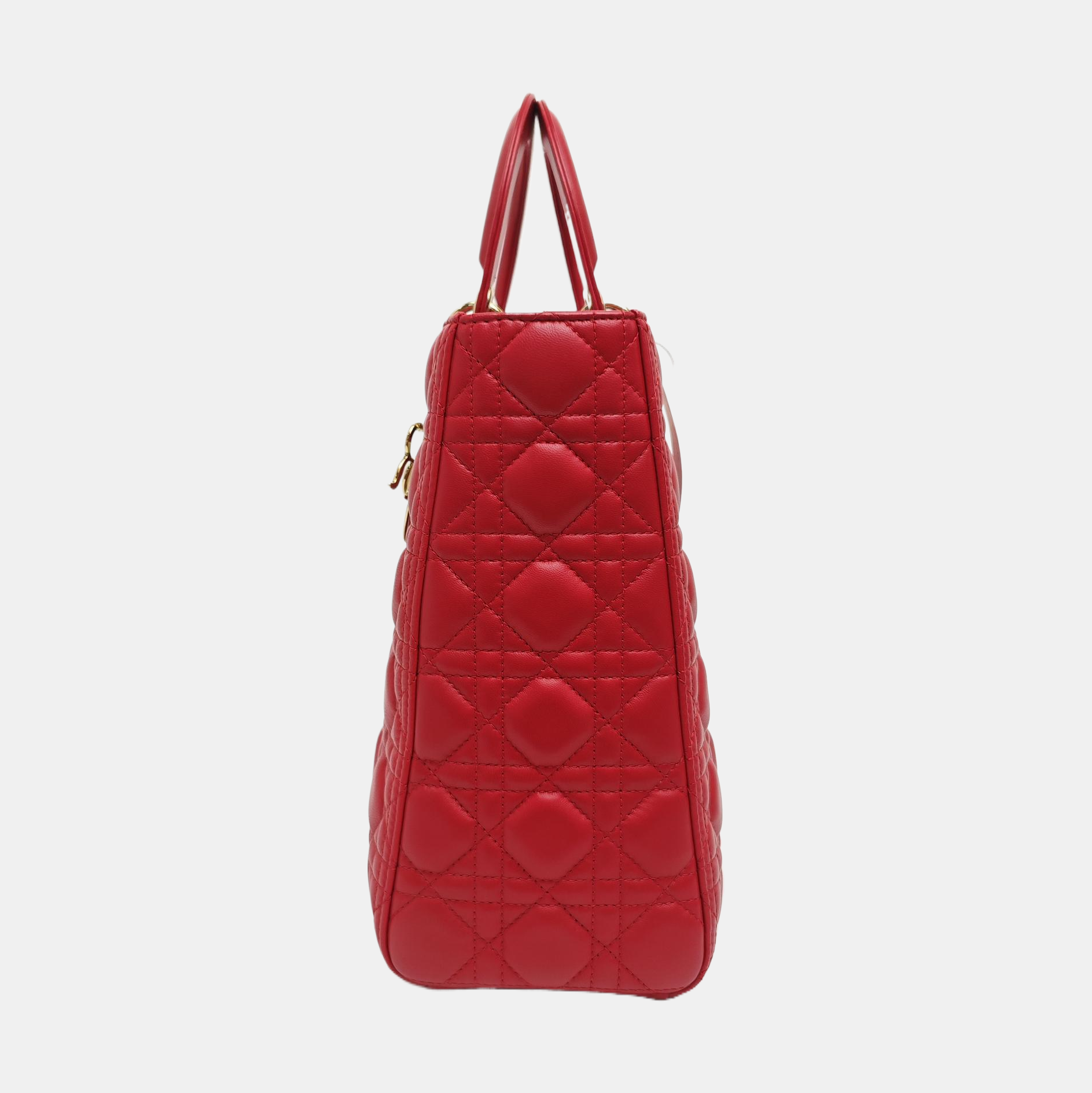 Lady Dior Large Cannage Lambskin Red