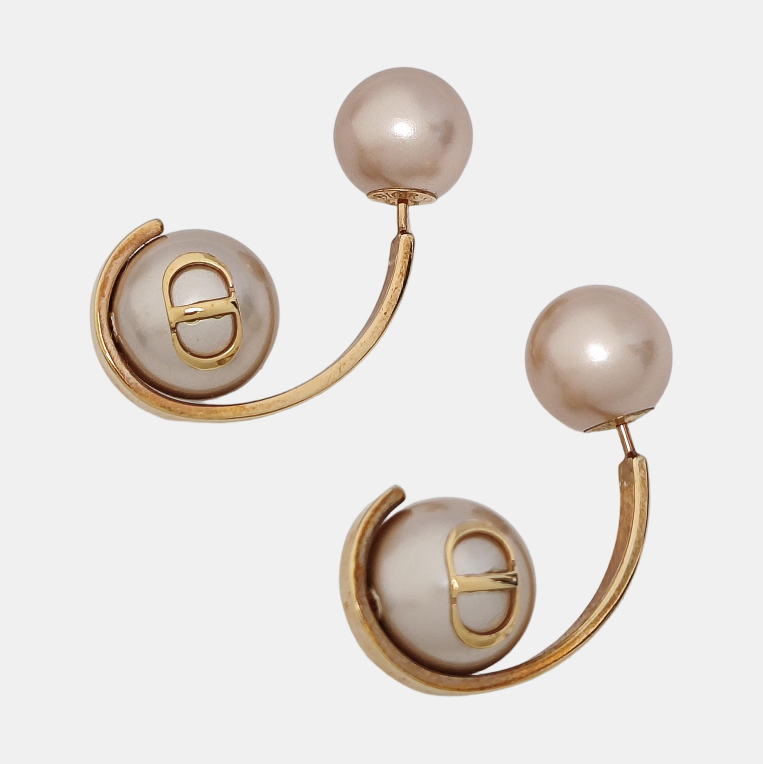 Metal Red Stud Earrings