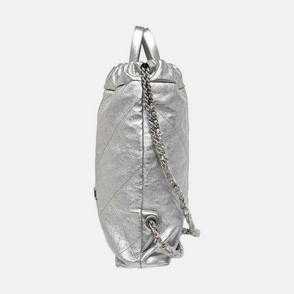 CHANEL 22 Small Quilted Calfskin Silver