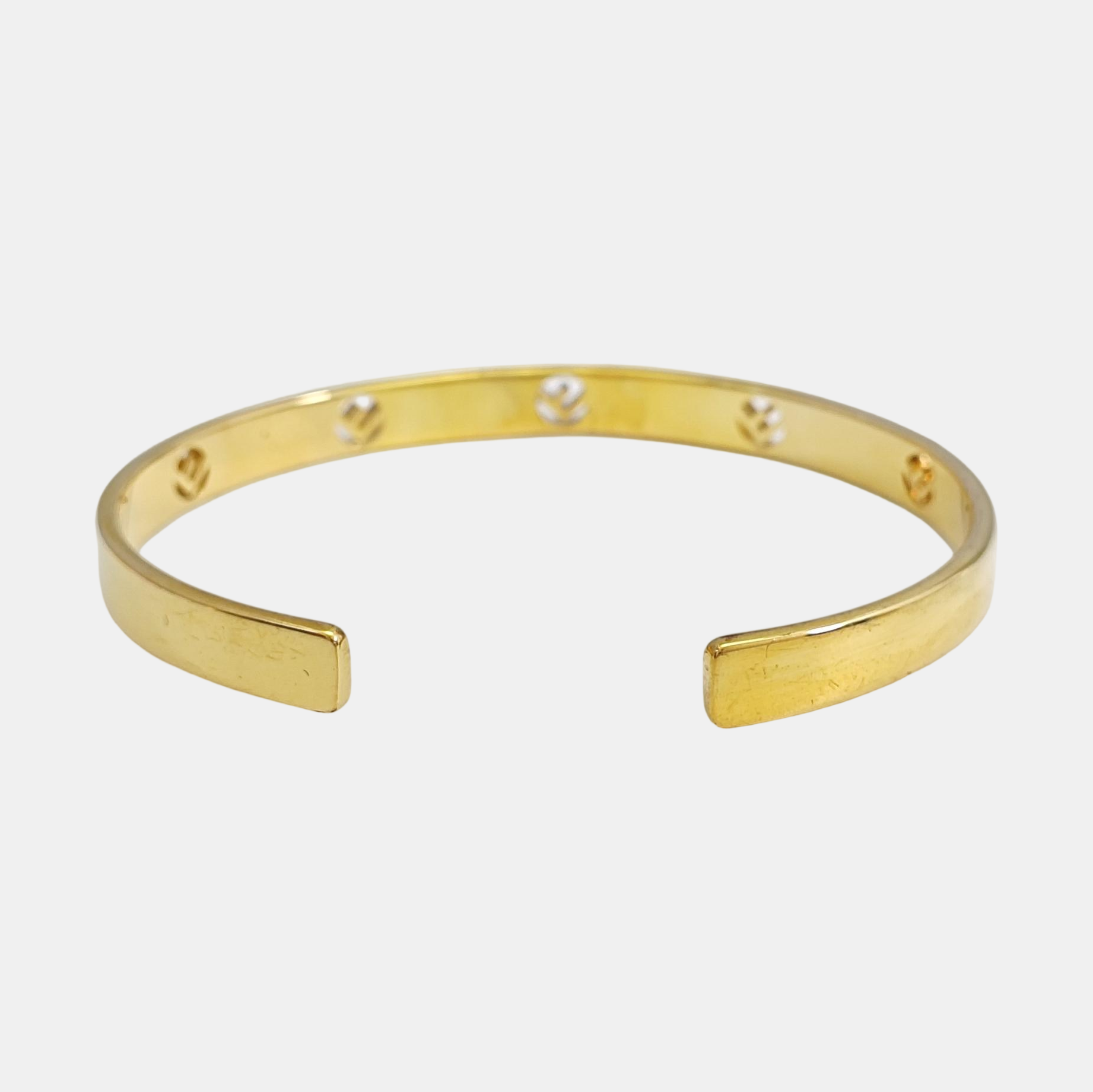 F Is Brass Gold Bangle