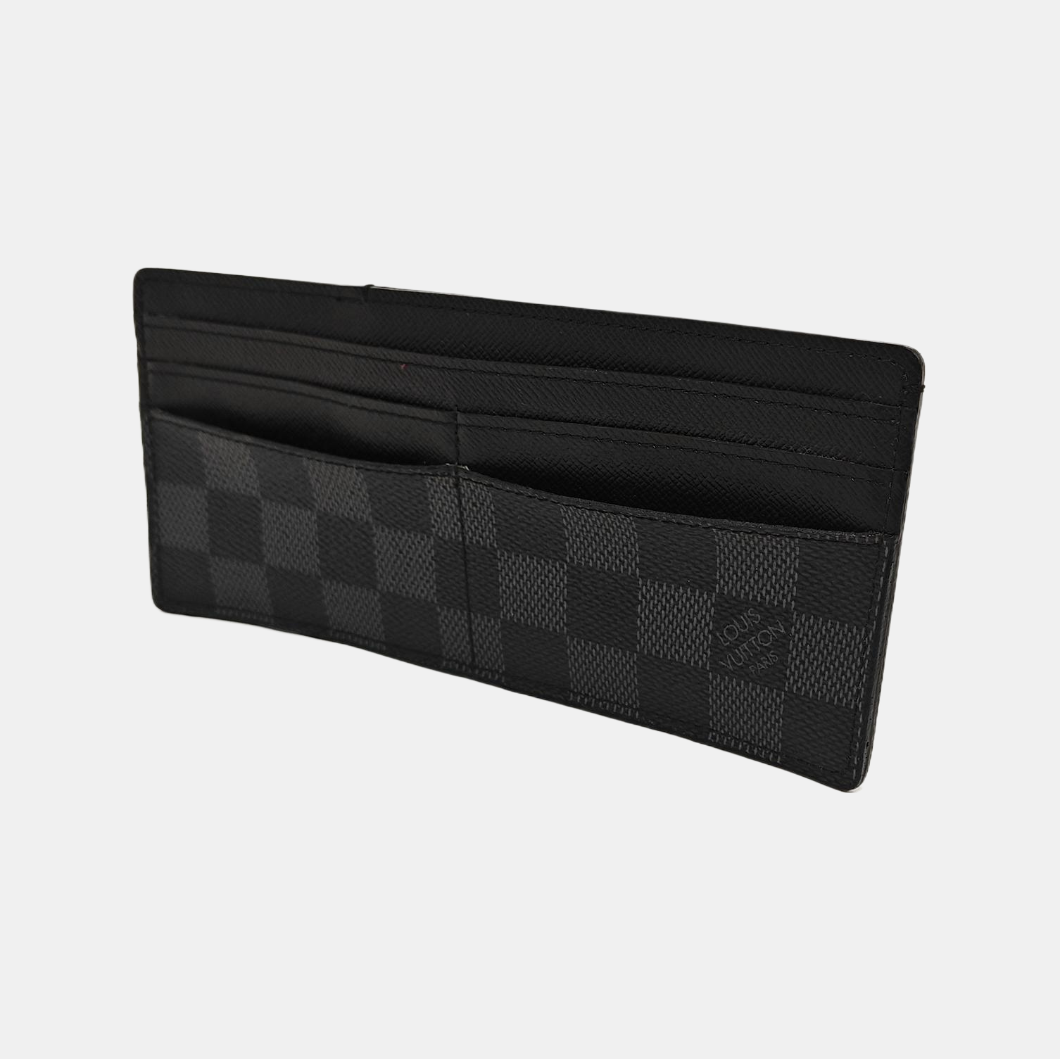 DAMIER EBENE MM Damier Graphite Coated Canvas Gray Wallet