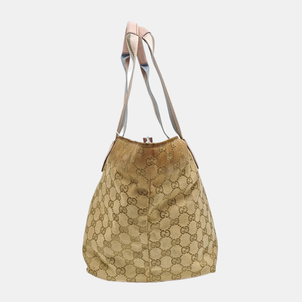 Monogram Canvas Tote Bag Beige