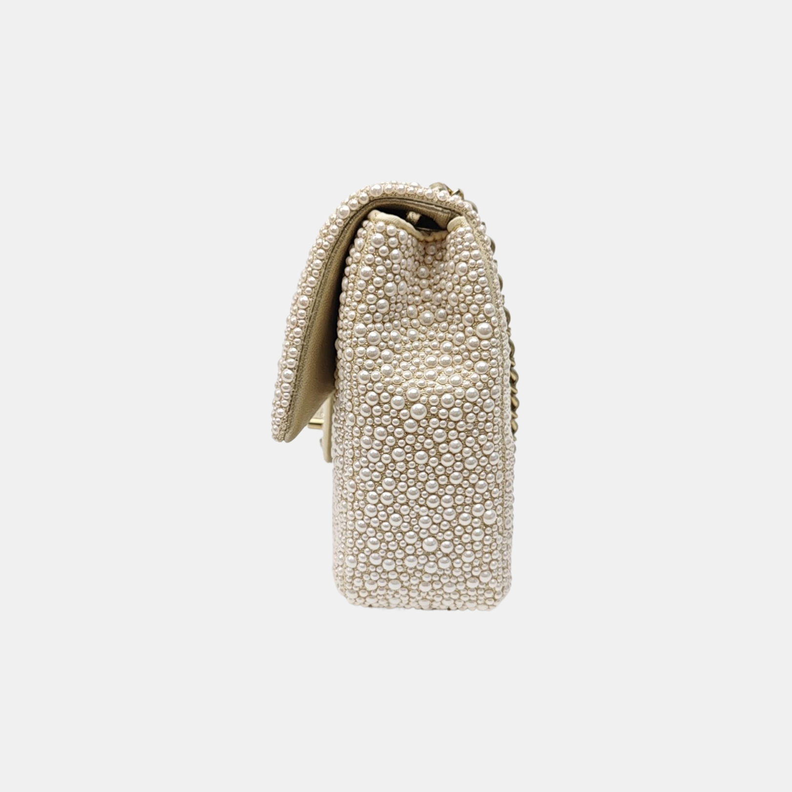 Quilted Special Material Shoulder Bag White