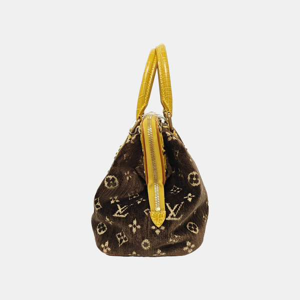 Monogram Crocodile Top Handle Bag GM Brown