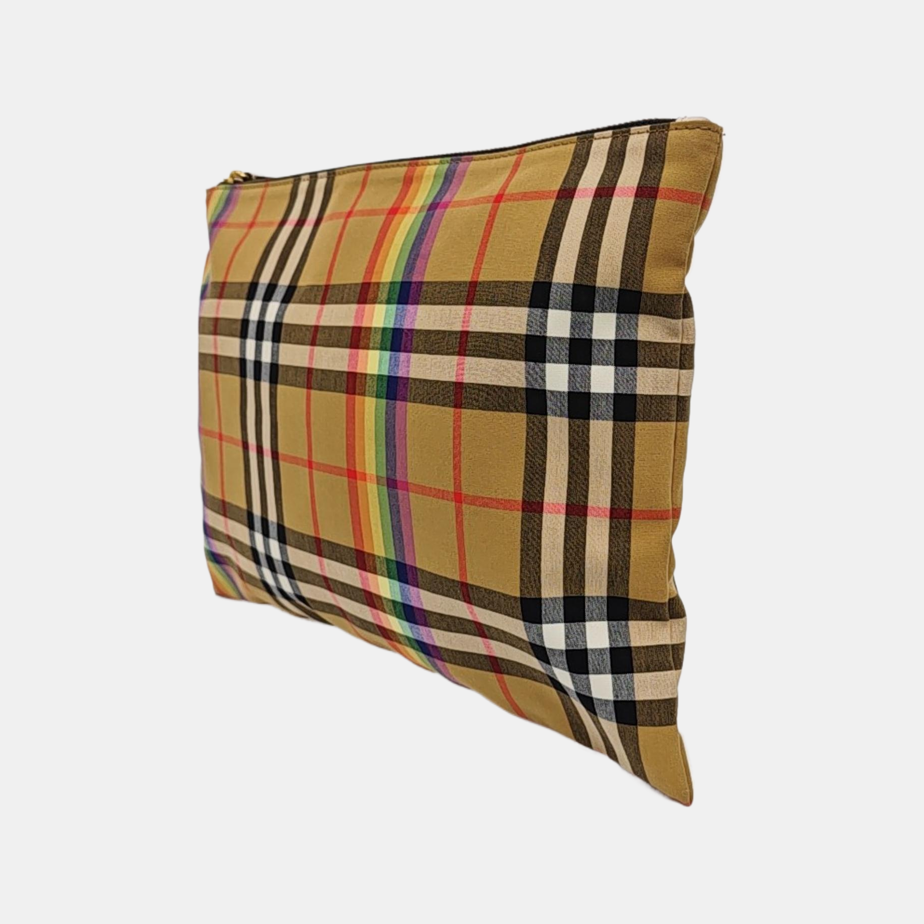 Coated Canvas Clutch Multicolor