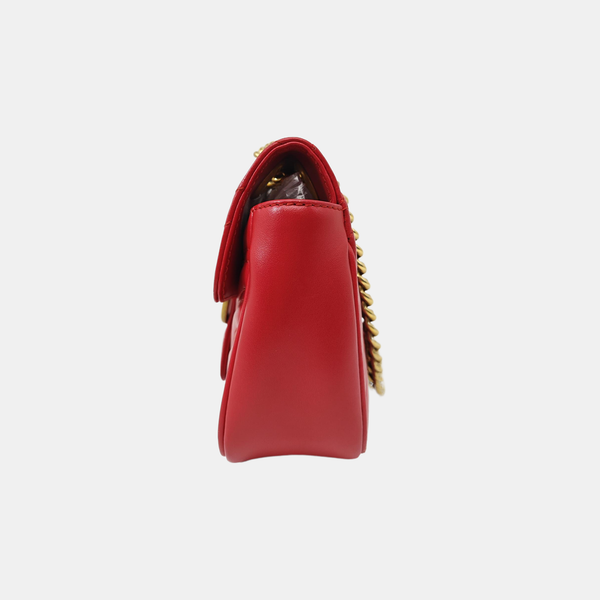 GG Marmont Small Quilted Calfskin Red