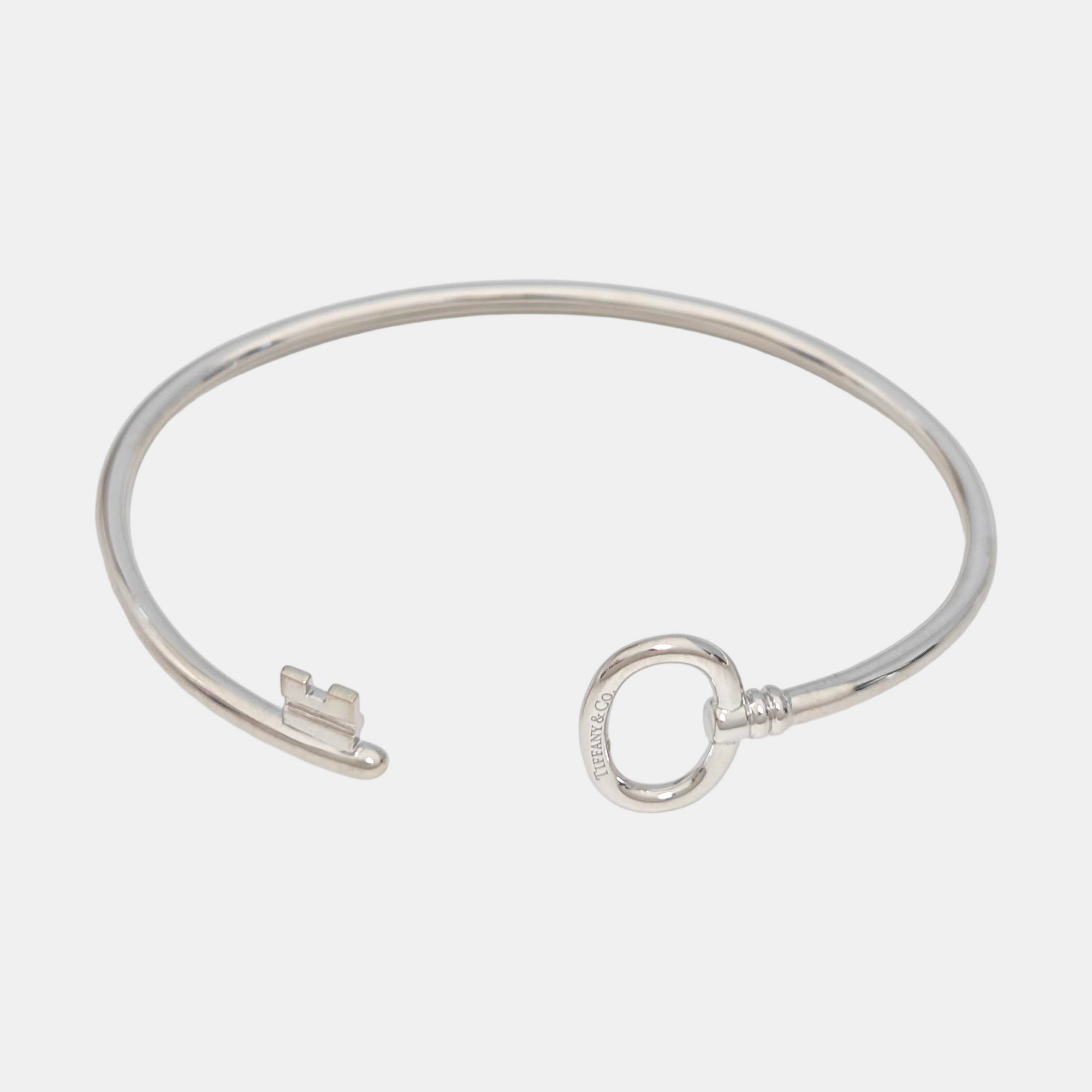 Tiffany Keys 18k White Gold Silver Bangle
