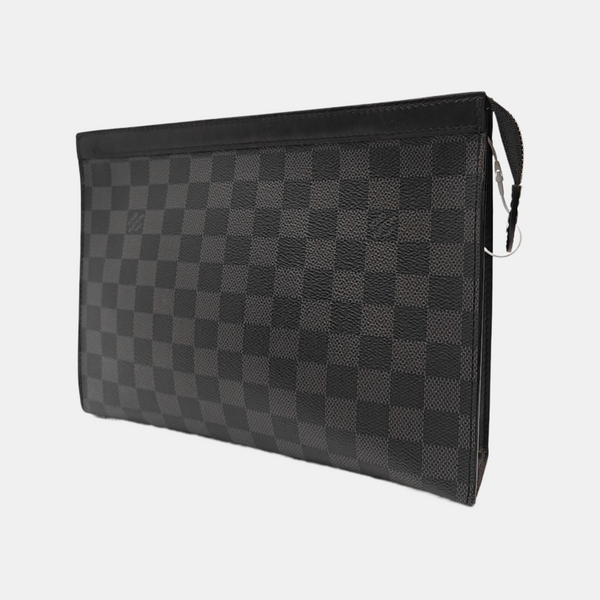 Pochette Voyag MM Damier Graphite Coated Canvas Gray