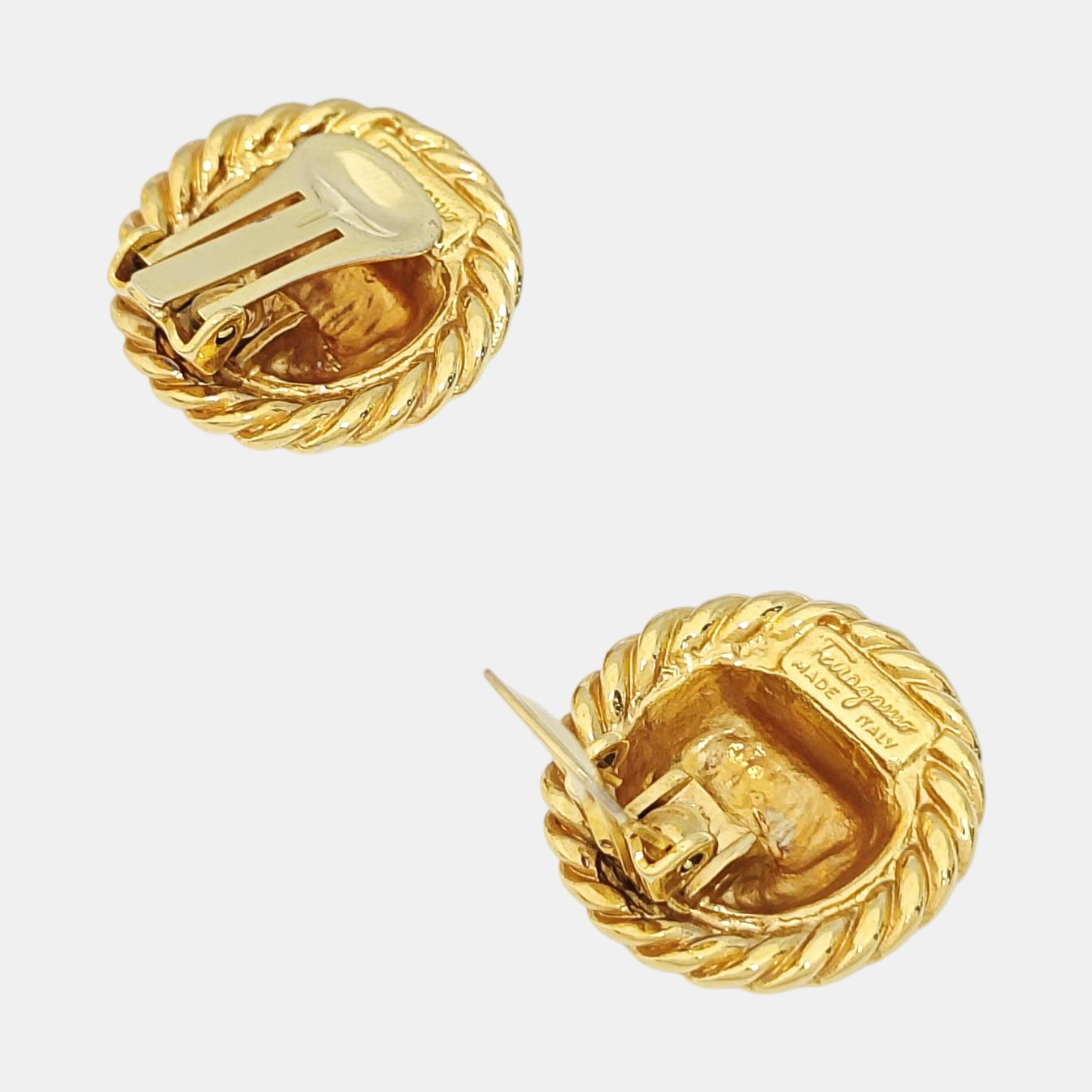 Metal Gold Clip On Earrings