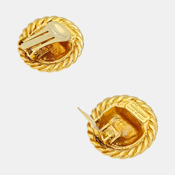 Metal Gold Clip On Earrings