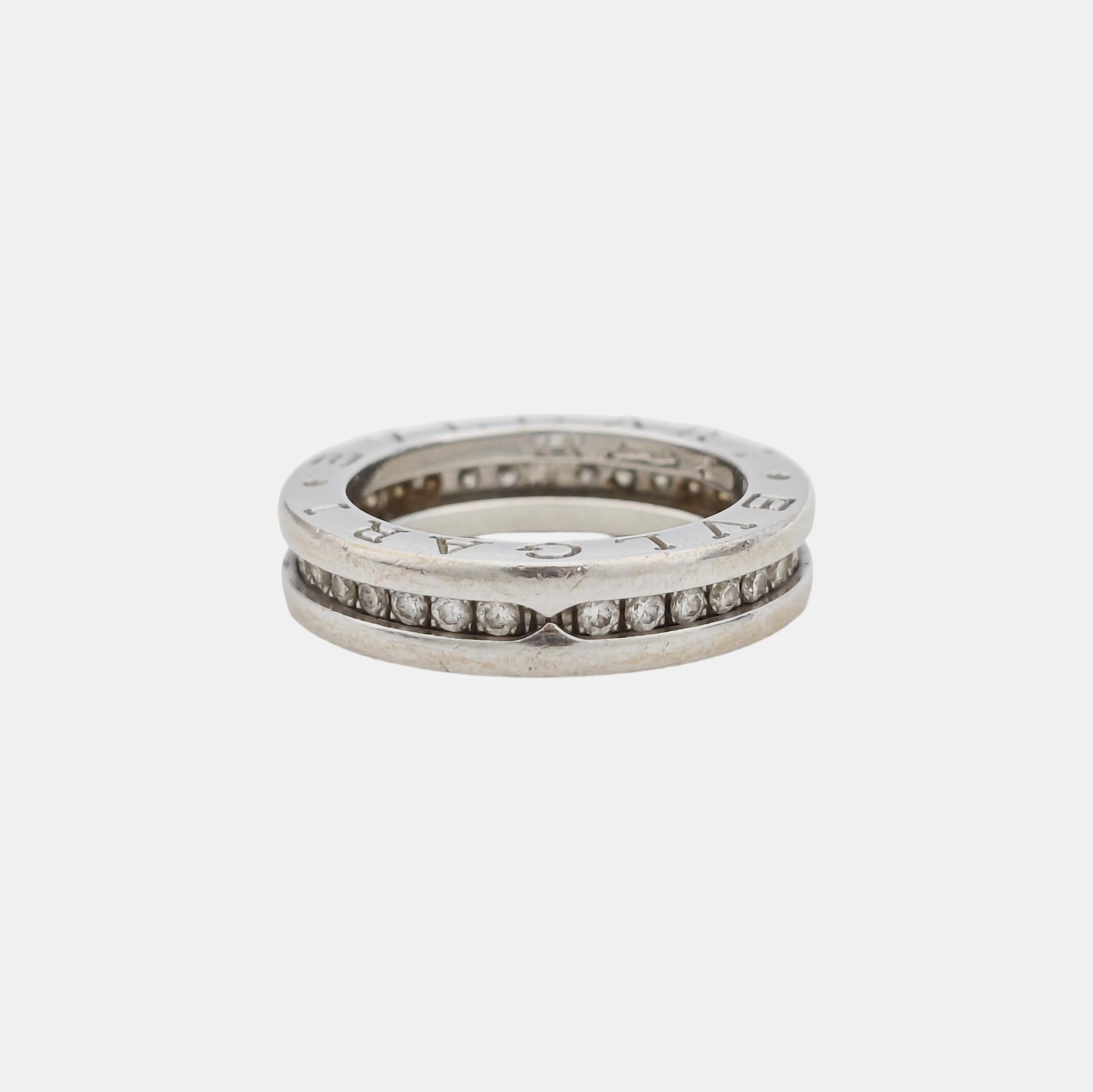 Anillo B.ZERO1 de oro blanco de 18k, plata, UE 48