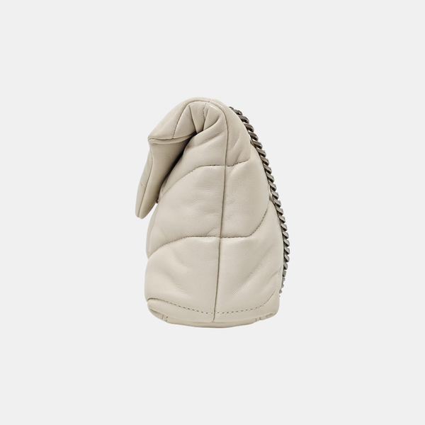 PUFFER Mini Chevron Lambskin White