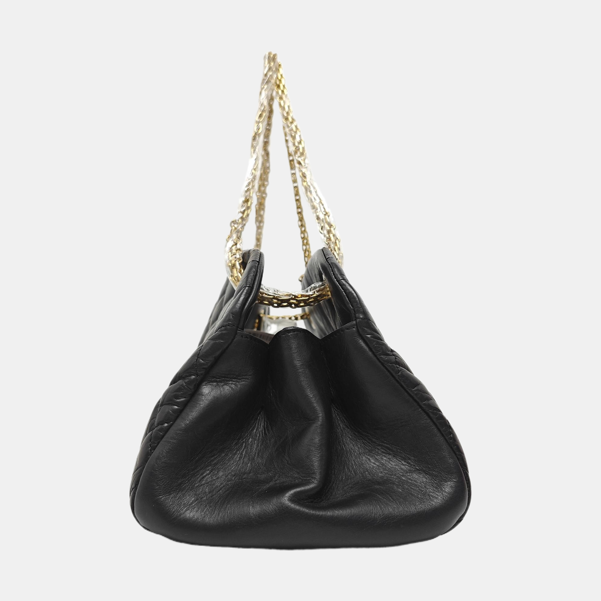 JUST MADEMOISELLE Medium Quilted Calfskin Black