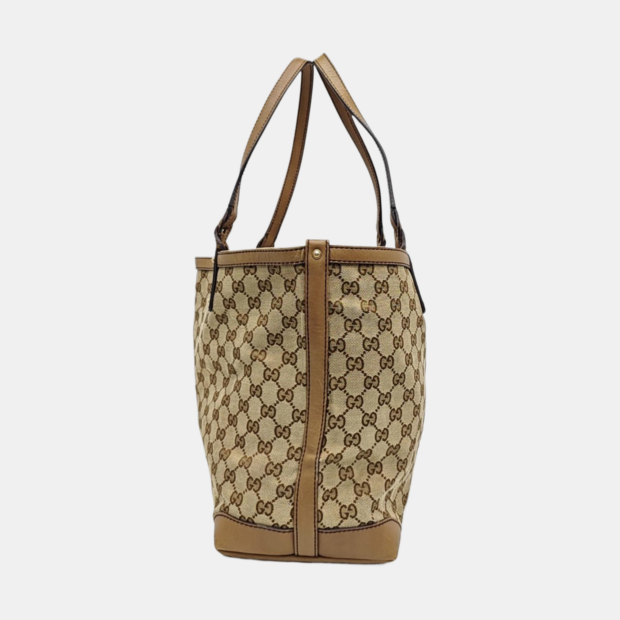 Monogram Canvas Tote Bag Medium Brown