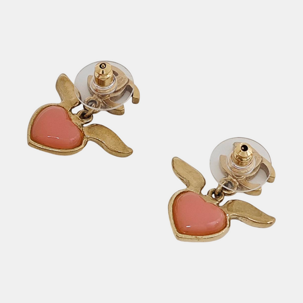 Metal Red Stud Earrings