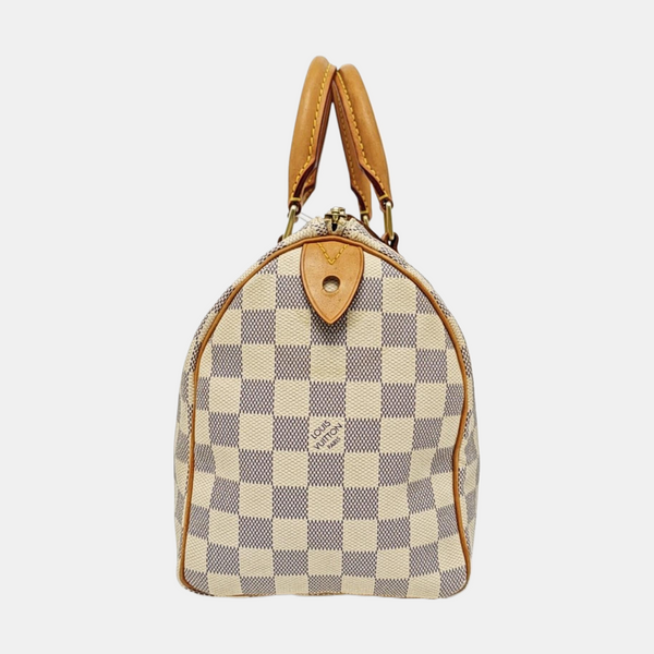 SPEEDY 25 Damier Azur Coated Canvas White