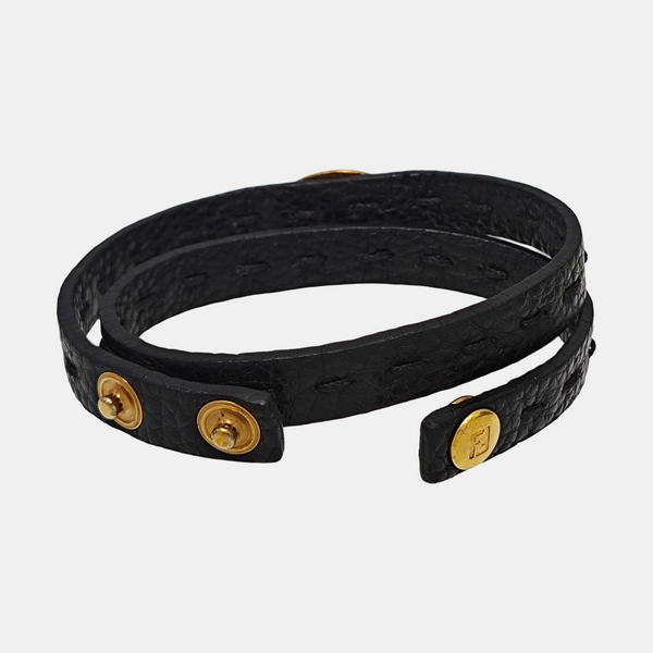 Leather Black Bangle
