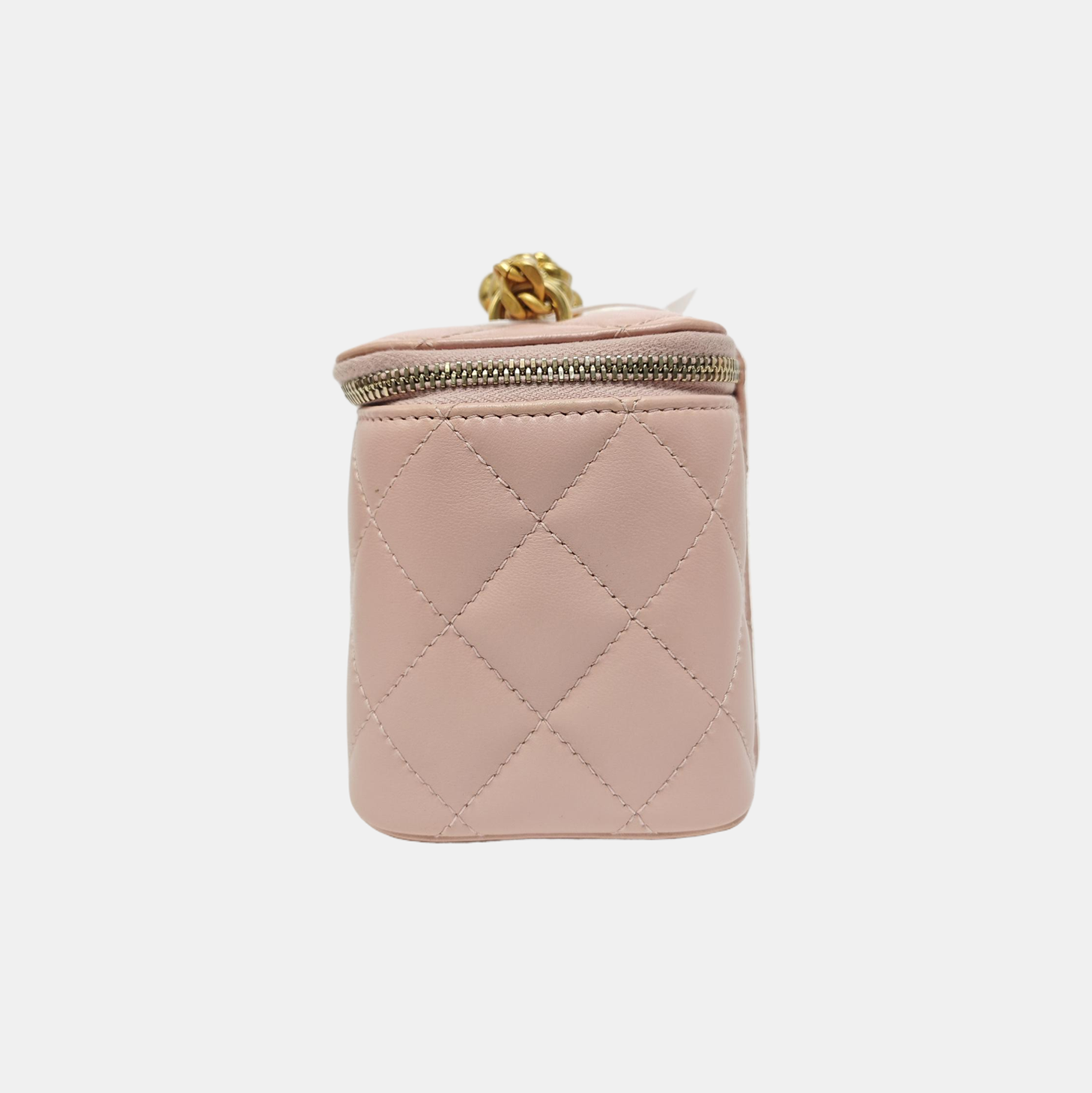 VANITY CASE Small Quilted Lambskin Pink