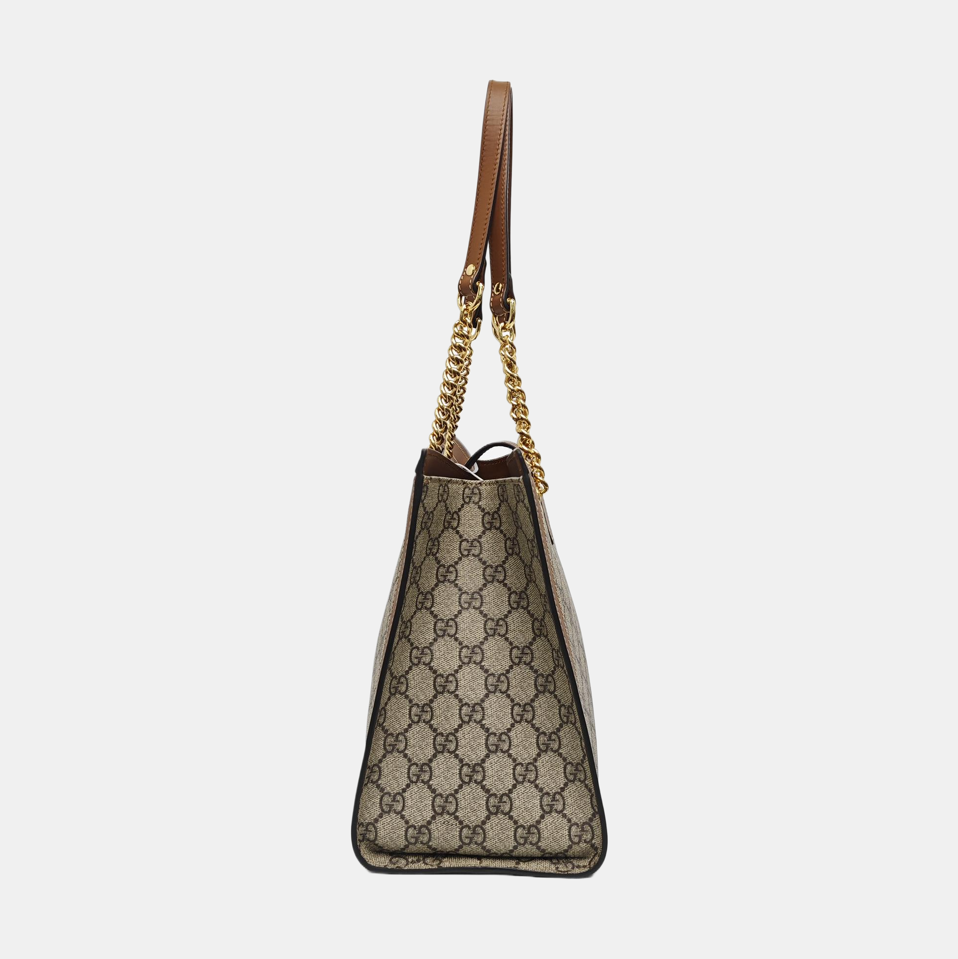 Padlock Medium Monogram Coated Canvas Beige