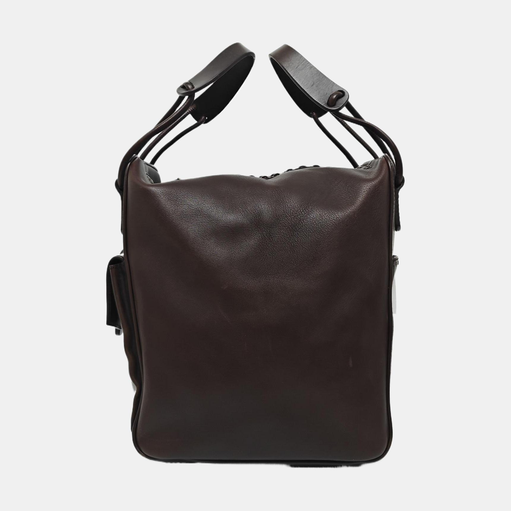Calfskin Top Handle Bag Brown