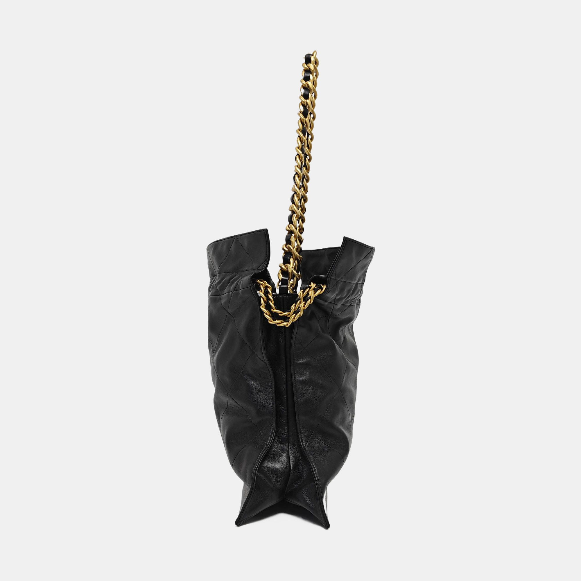 Quilted Lambskin Shoulder Bag Black