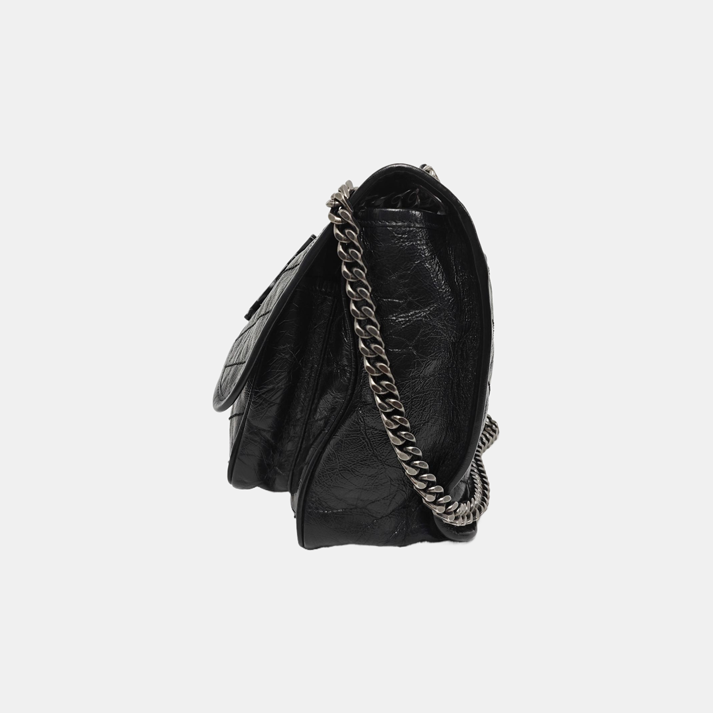 NIKI Medium Chevron Calfskin Black