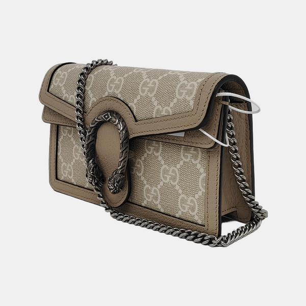 Dionysus Super Mini Monogram Coated Canvas Beige