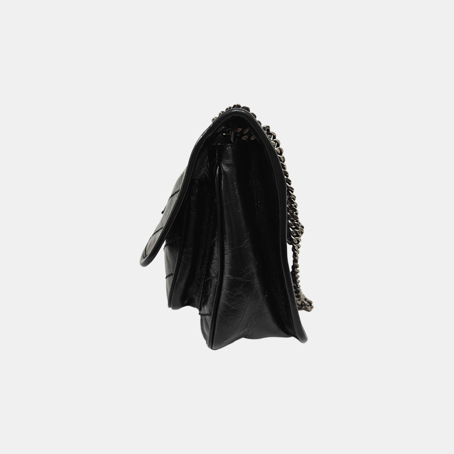 NIKI Small Chevron Calfskin Black