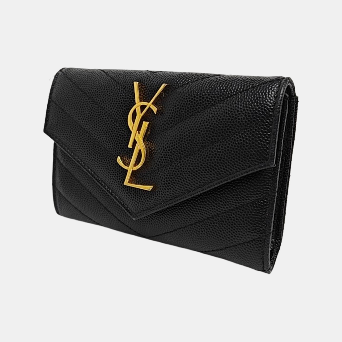MONOGRAM Chevron Calfskin Black Coin Purse