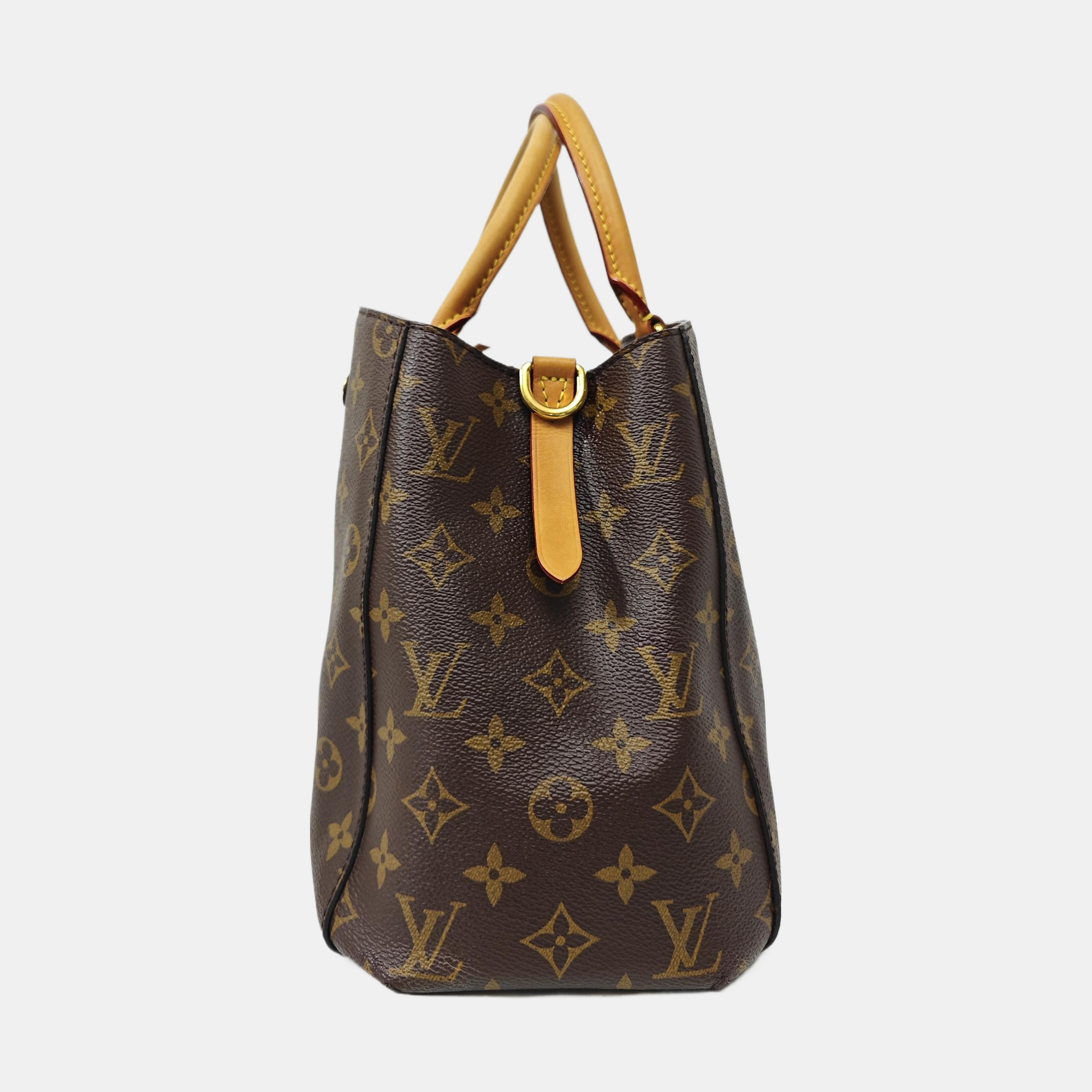 MONTAIGNE MM Monogram Coated Canvas Brown