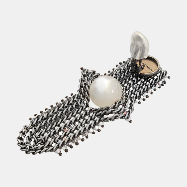 Metal Gray Clip On Earrings