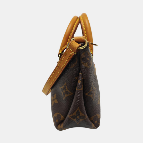 PALLAS Nano Monogram Coated Canvas Brown