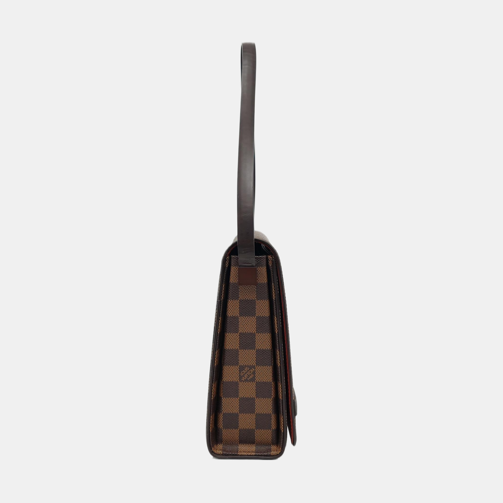 TRIBECA Damier Ebene Coated Canvas Brown