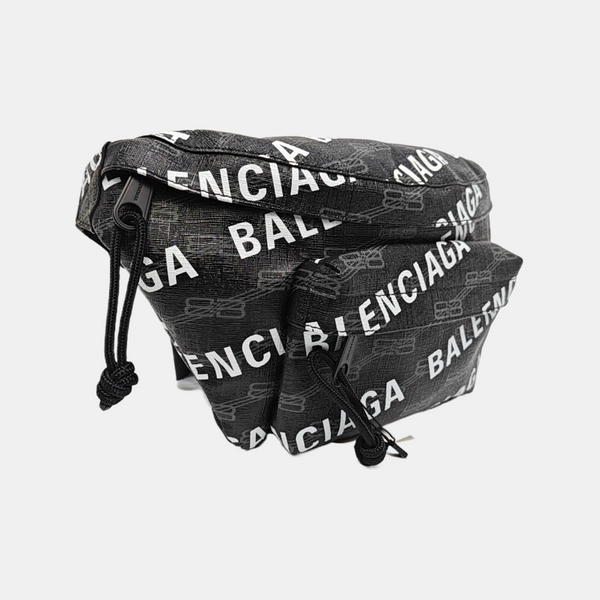 Coated Canvas Belt Bag Medium Black
