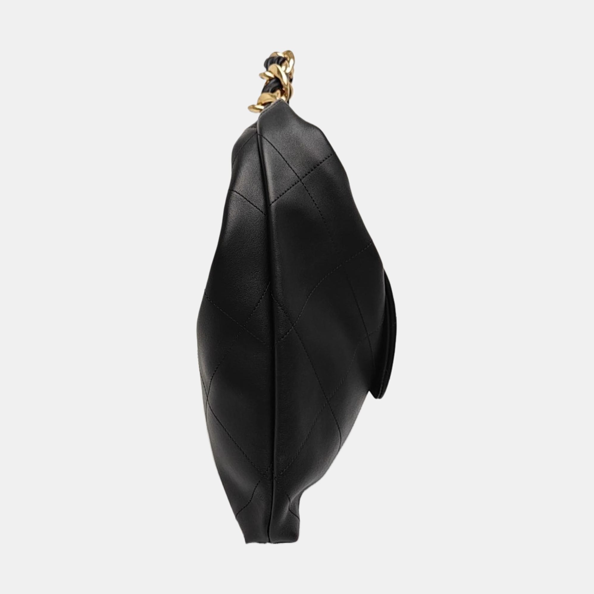 Quilted Calfskin Top Handle Bag Black