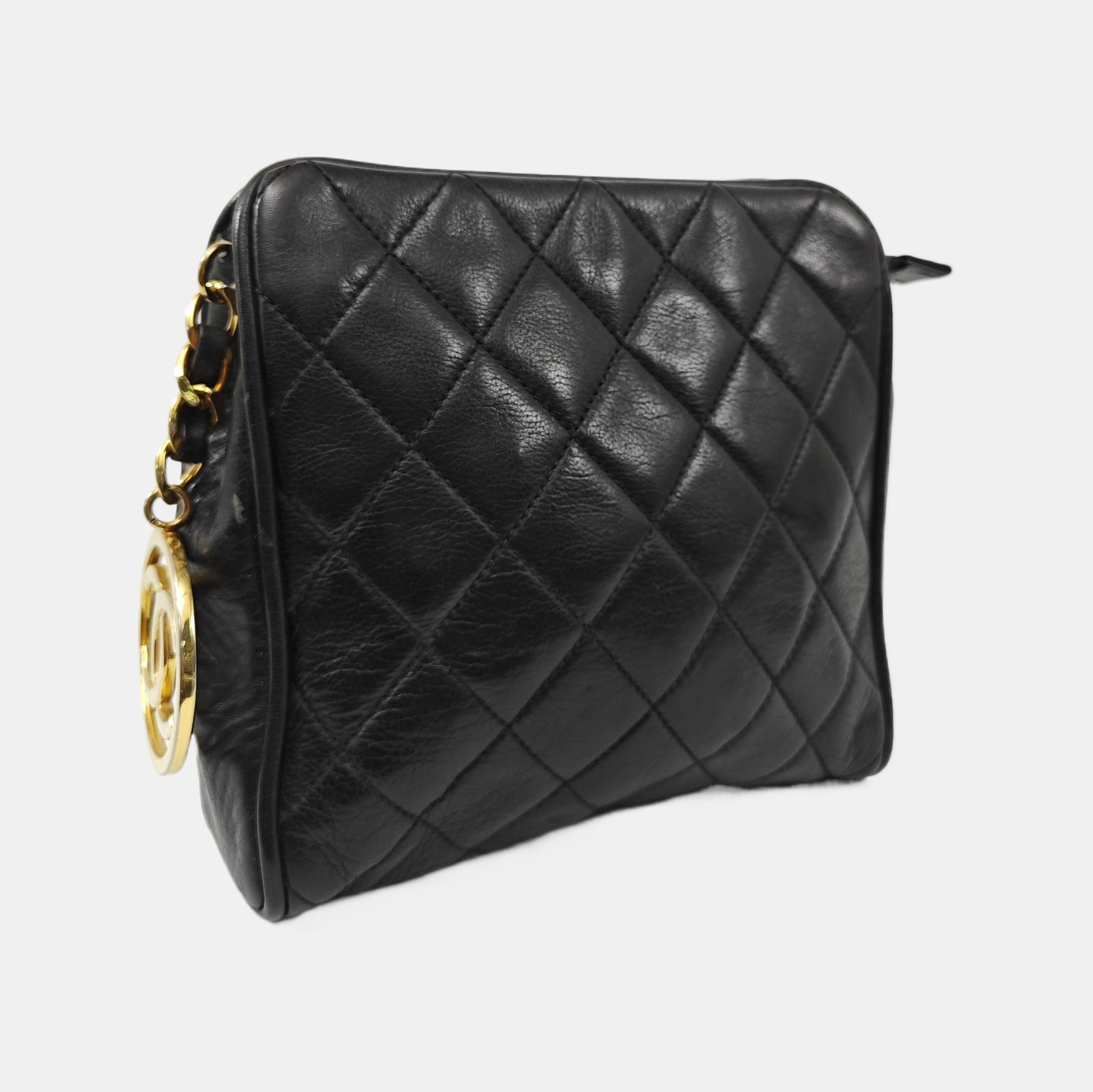 Quilted Calfskin Belt Bag Black
