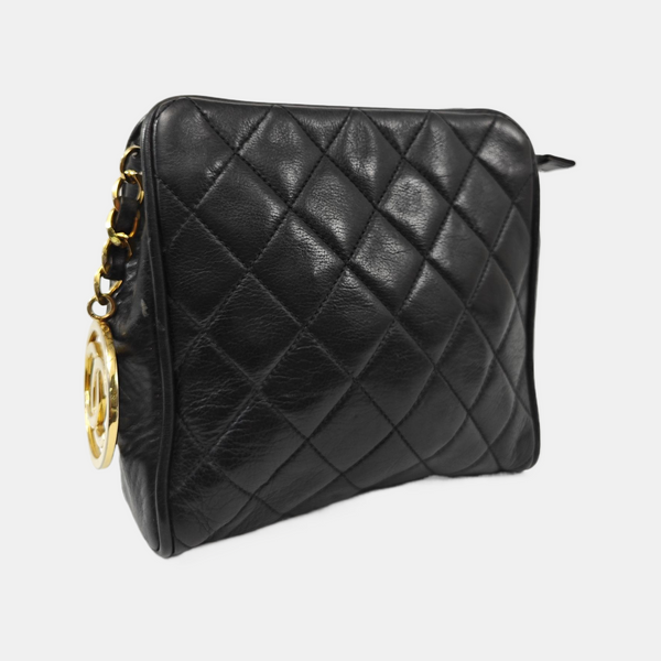 Quilted Calfskin Belt Bag Black