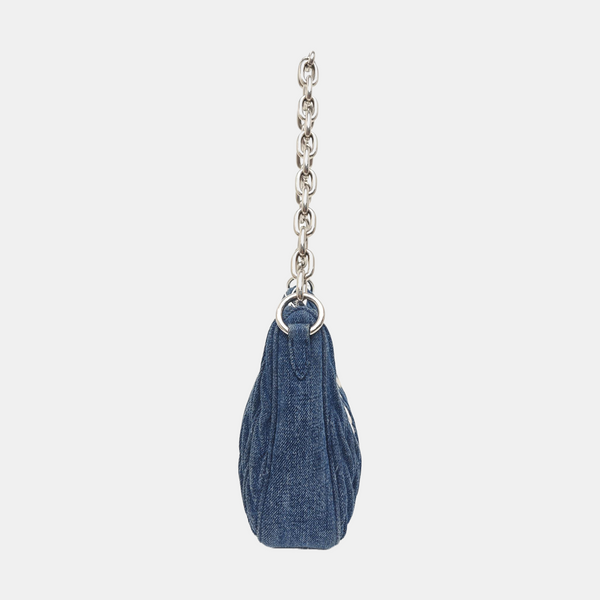 Quilted Denim Shoulder Bag Blue
