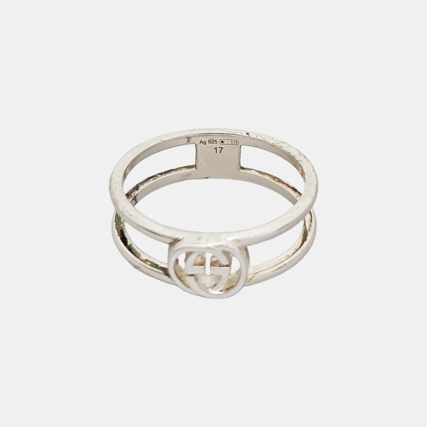 Interlocking G 925 Sterling Silver Ring EU 54