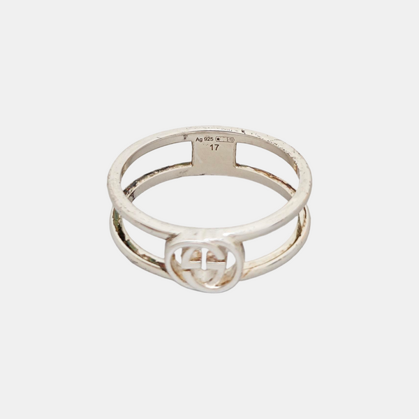 Interlocking G 925 Sterling Silver Ring EU 54