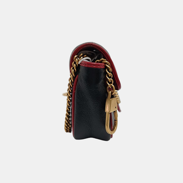 GG Marmont Super Mini Quilted Calfskin Black