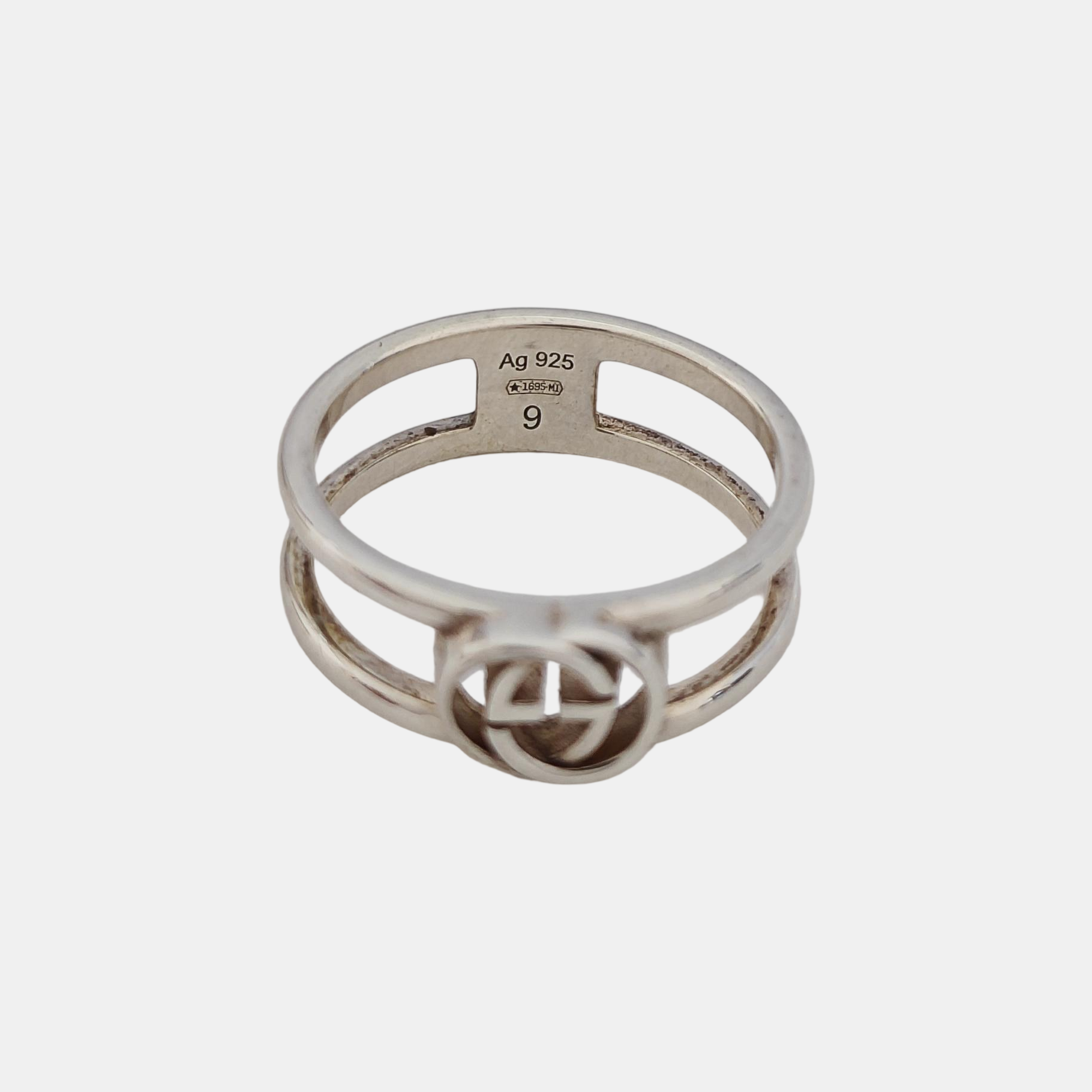 Interlocking G 925 Sterling Silver Ring EU 49