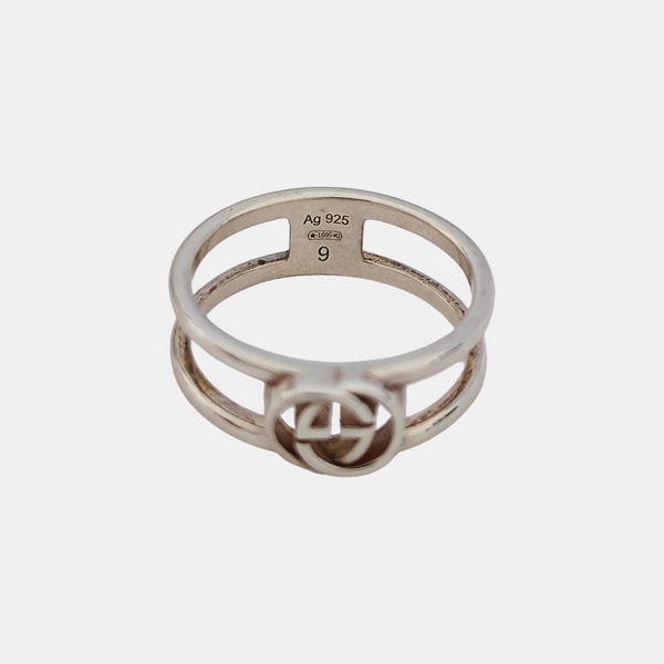 Interlocking G 925 Sterling Silver Ring EU 49